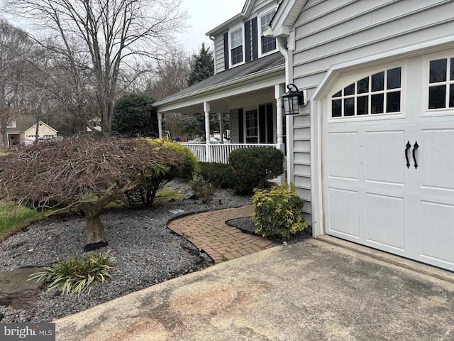 exterior space with covered porch