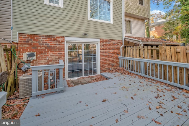 wooden deck with cooling unit