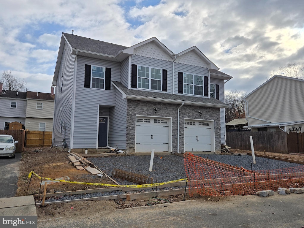 view of front of home featuring a garage