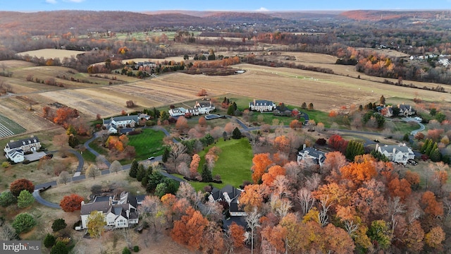 bird's eye view featuring a rural view