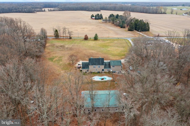 aerial view featuring a rural view