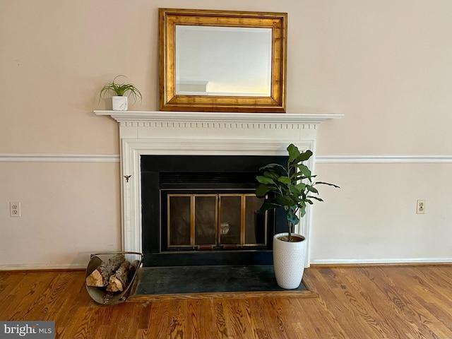 details featuring wood-type flooring