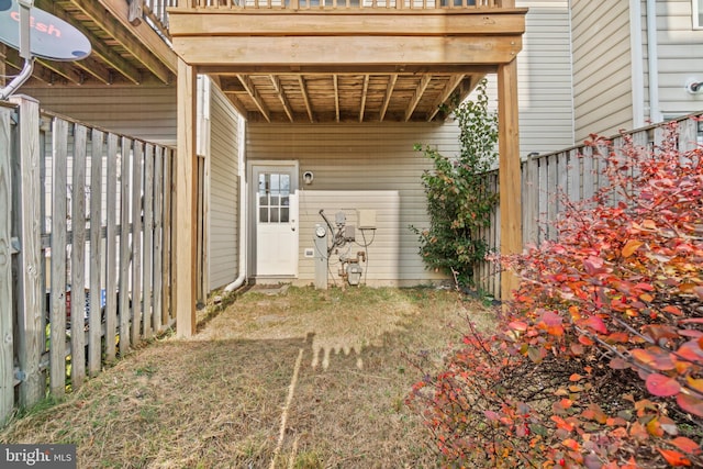 exterior space with a wooden deck