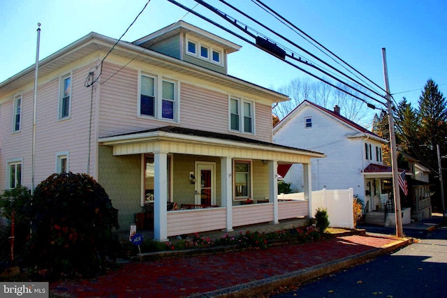 view of front of home featuring covered porch