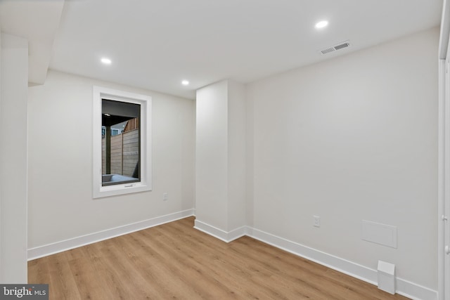 empty room featuring light wood-type flooring