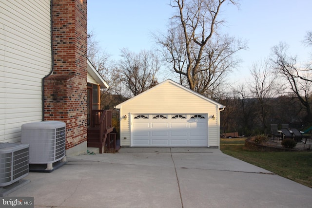 garage with central AC unit