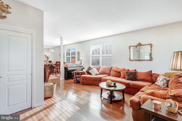 living room featuring wood-type flooring