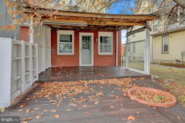 view of wooden deck