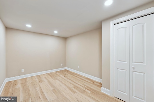 interior space with light hardwood / wood-style flooring