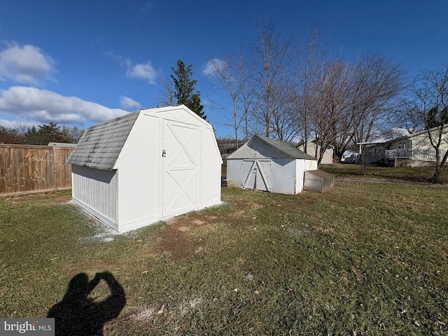 view of outdoor structure with a lawn