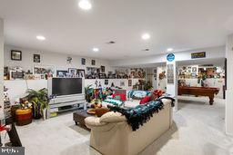 living room with pool table