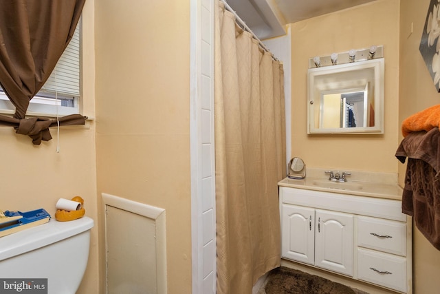 bathroom with vanity and toilet