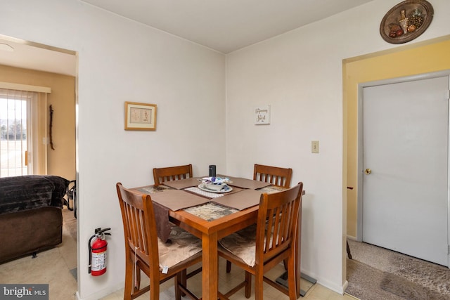 view of dining area