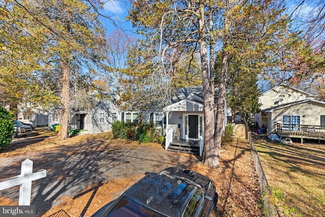 view of front of home featuring a deck