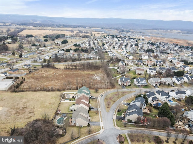 aerial view featuring a mountain view