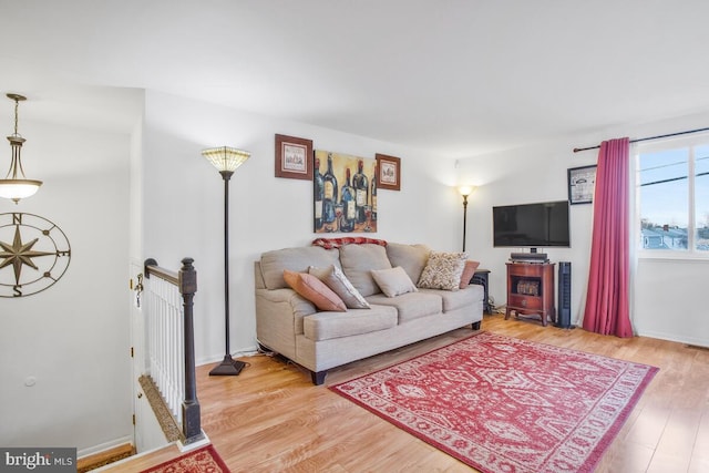 living room featuring hardwood / wood-style flooring