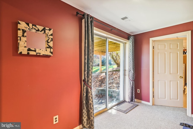 doorway with carpet