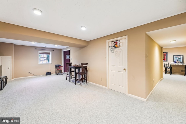 interior space with light carpet