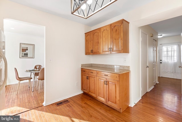 kitchen featuring light hardwood / wood-style floors