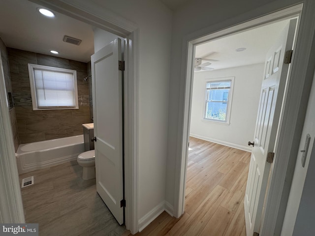 hall featuring light wood-type flooring