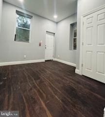 interior space featuring dark hardwood / wood-style floors