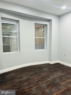 empty room with wood-type flooring