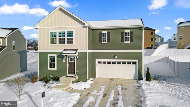 view of property with a garage