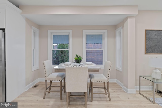 dining area featuring light hardwood / wood-style floors