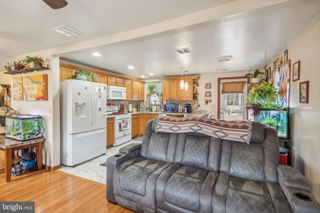 living room featuring light hardwood / wood-style flooring