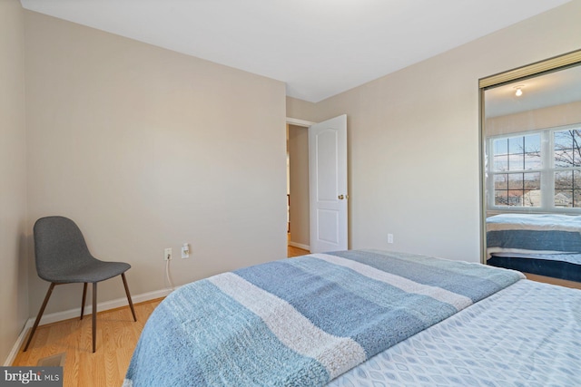 bedroom featuring light hardwood / wood-style flooring