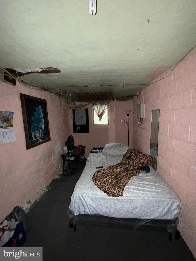 bedroom featuring electric panel