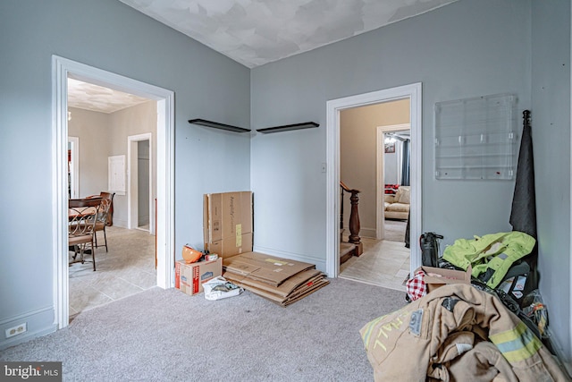 interior space with light colored carpet