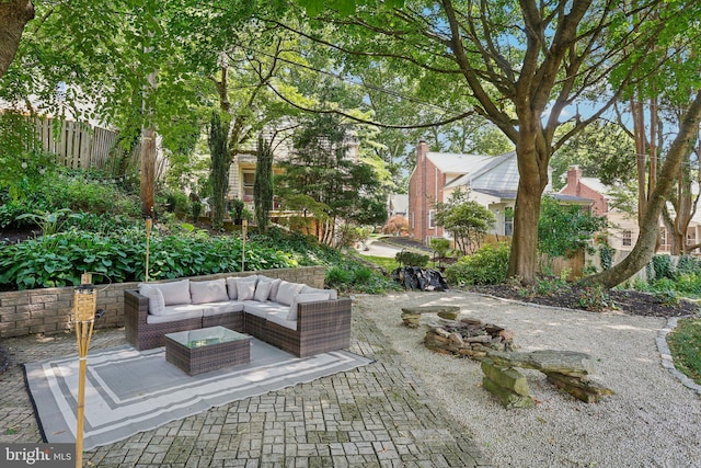 view of patio / terrace with an outdoor living space