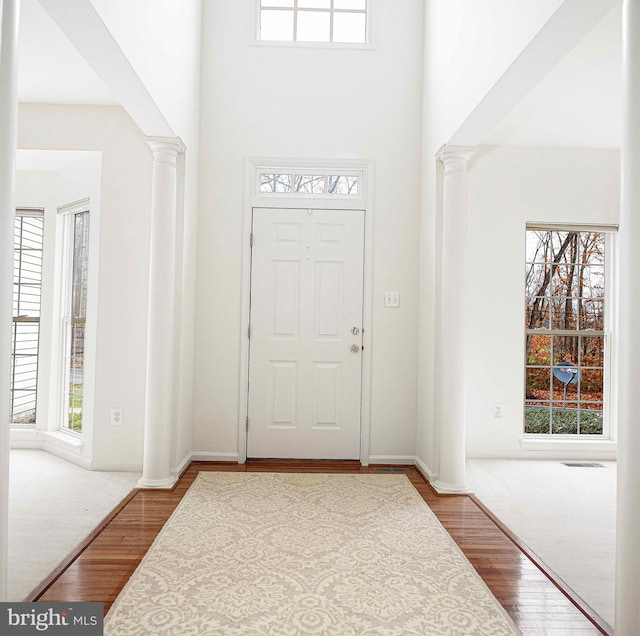 entryway with wood-type flooring