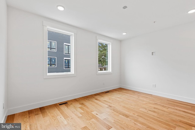 empty room featuring light wood-type flooring