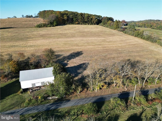 bird's eye view with a rural view