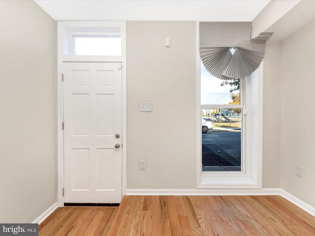 entryway with light hardwood / wood-style floors and plenty of natural light