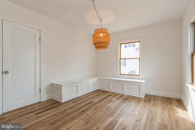 unfurnished room featuring light wood-type flooring