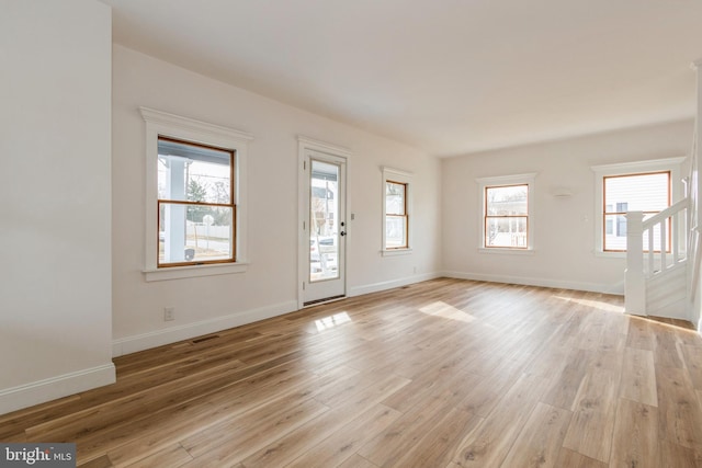 interior space with a healthy amount of sunlight and light wood-type flooring