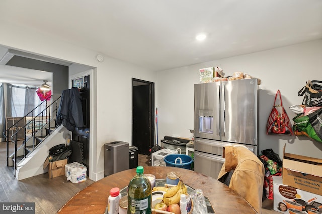 dining area featuring dark hardwood / wood-style flooring