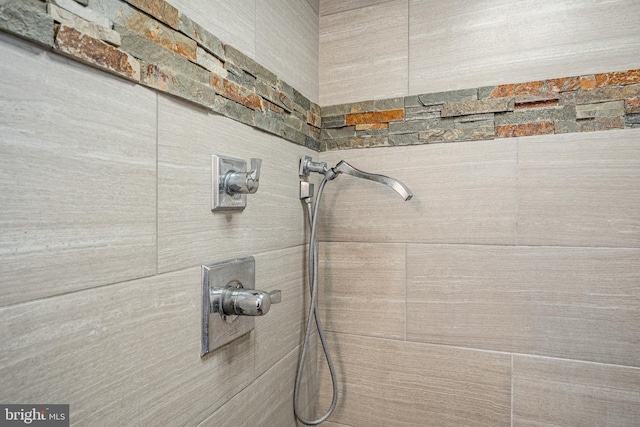 room details with tiled shower