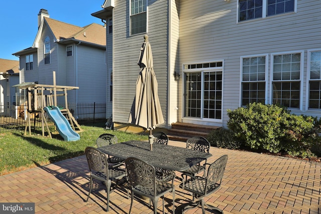 view of patio / terrace with a playground