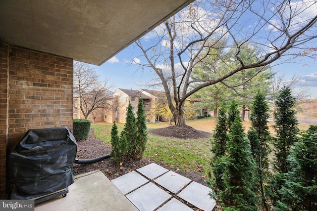 view of patio / terrace featuring a grill