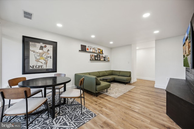 living room featuring light hardwood / wood-style floors