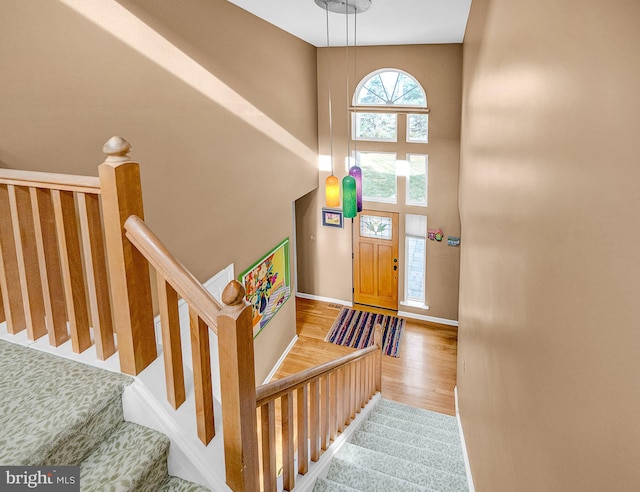 entrance foyer with hardwood / wood-style floors