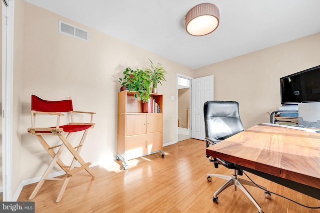 office area featuring wood-type flooring