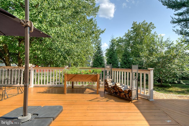 view of wooden deck