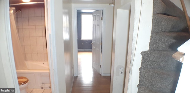 corridor featuring light hardwood / wood-style floors