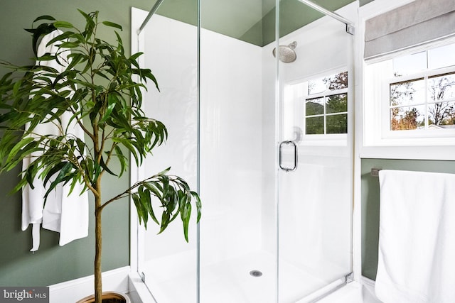 bathroom featuring walk in shower