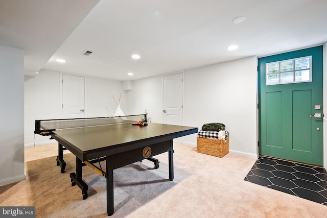 playroom with carpet floors